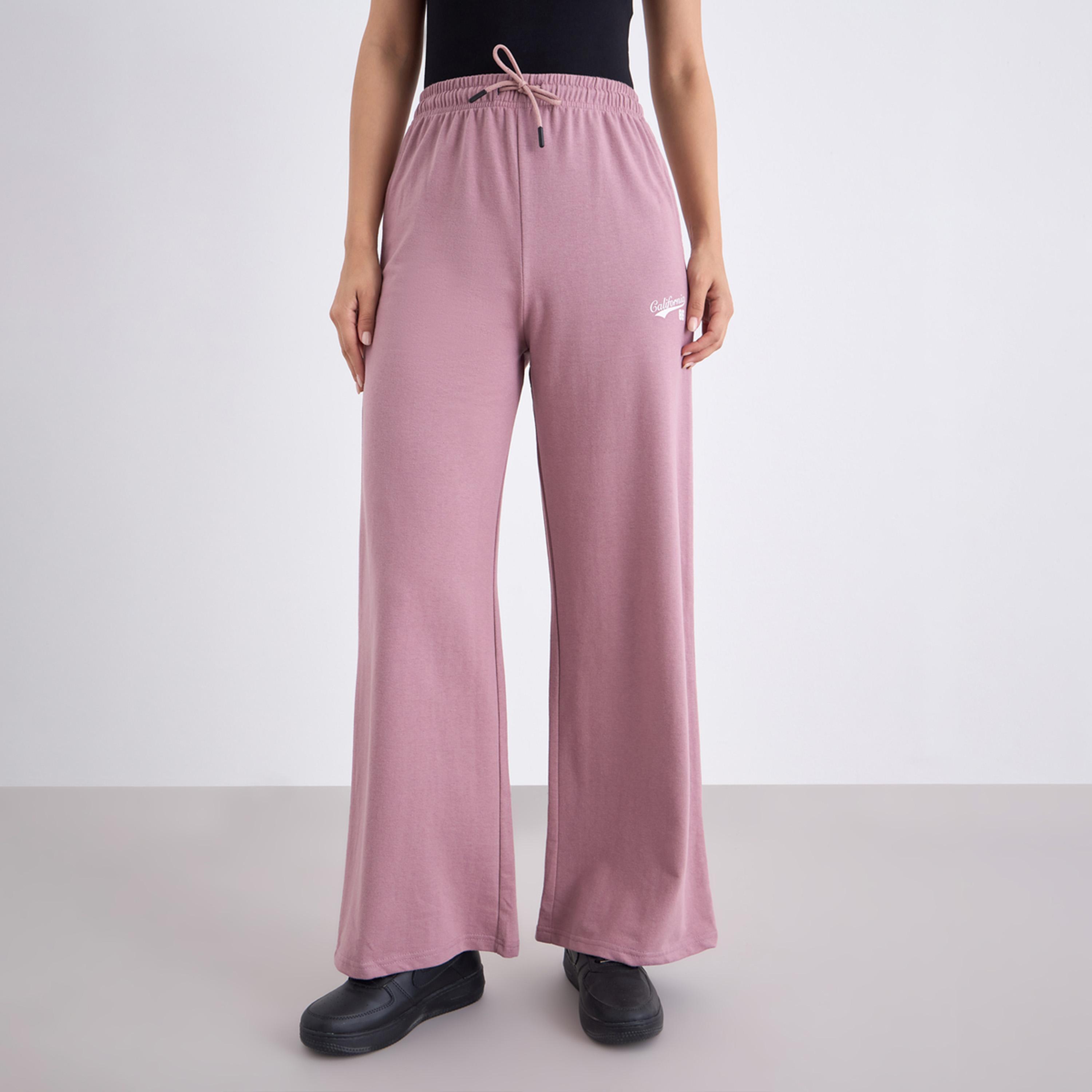 Styli Women Pink Wide Leg Joggers-women-clothing-bottoms-joggers-image-1