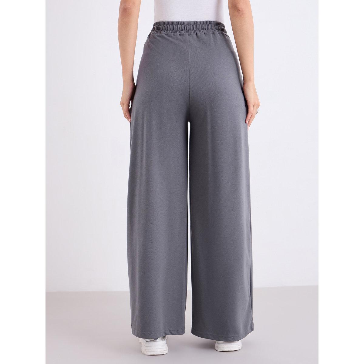 Styli Grey Wide Leg Jogger with Pleat Detail-women-clothing-bottoms-joggers-image-5