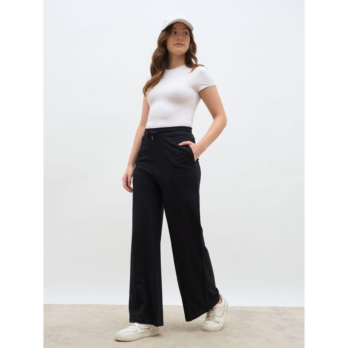 بنطال جوغر سادة بقصة أرجل مستقيمة-women-clothing-bottoms-joggers-image-1