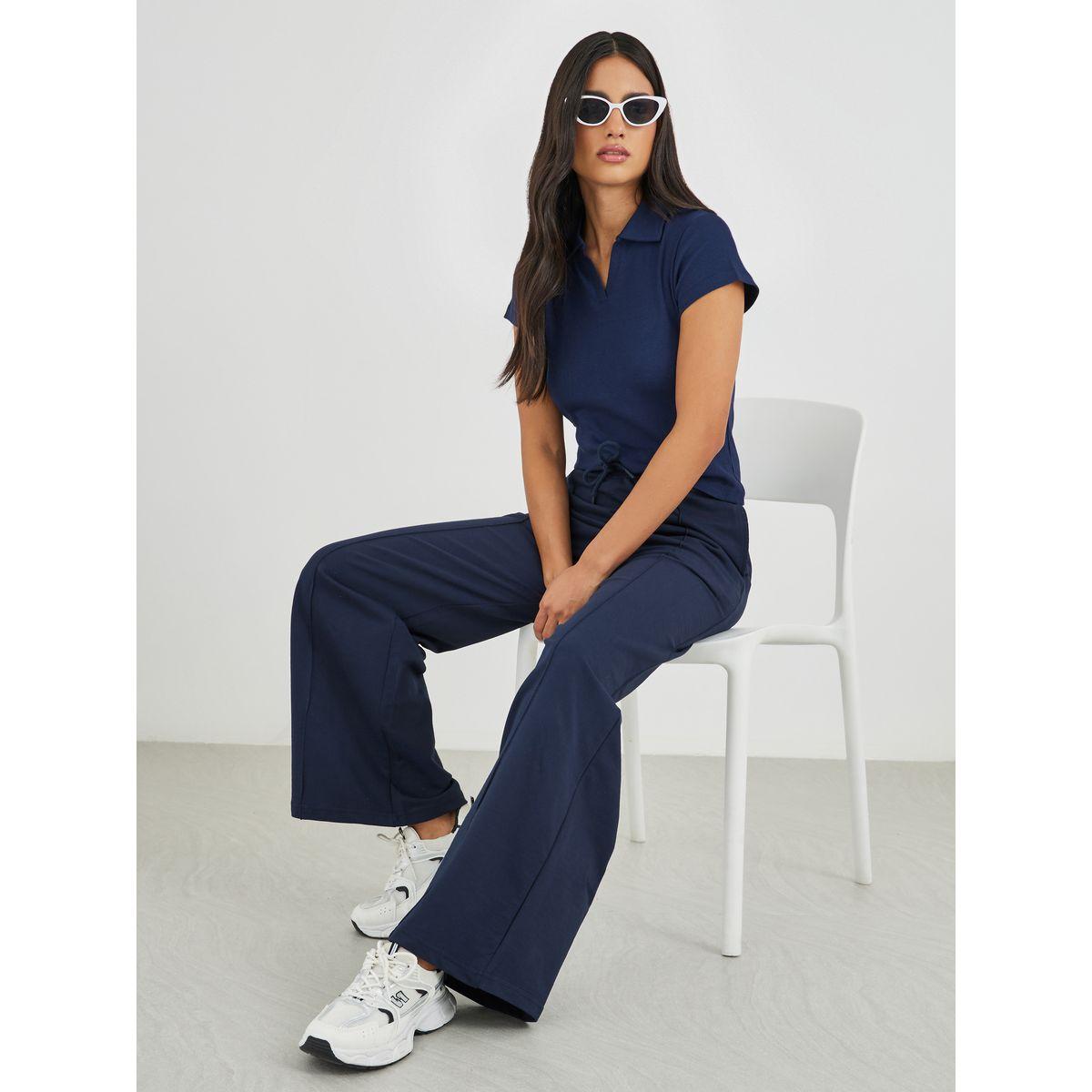 جوغر سادة بقصة مستقيمة وخصر مطاطي-women-clothing-bottoms-joggers-image-1