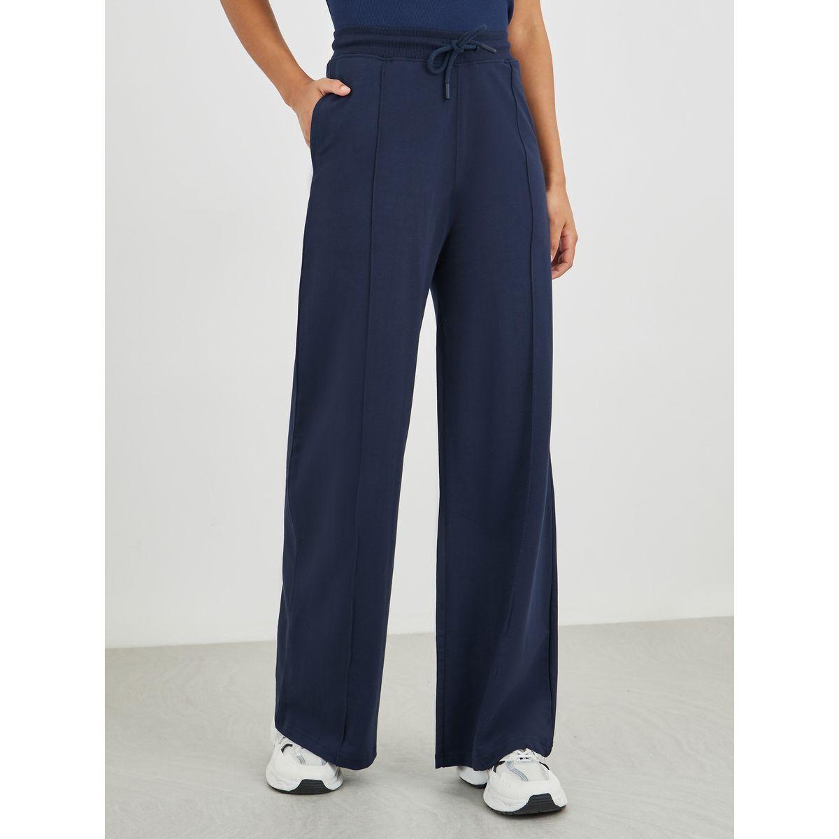 جوغر سادة بقصة مستقيمة وخصر مطاطي-women-clothing-bottoms-joggers-image-2