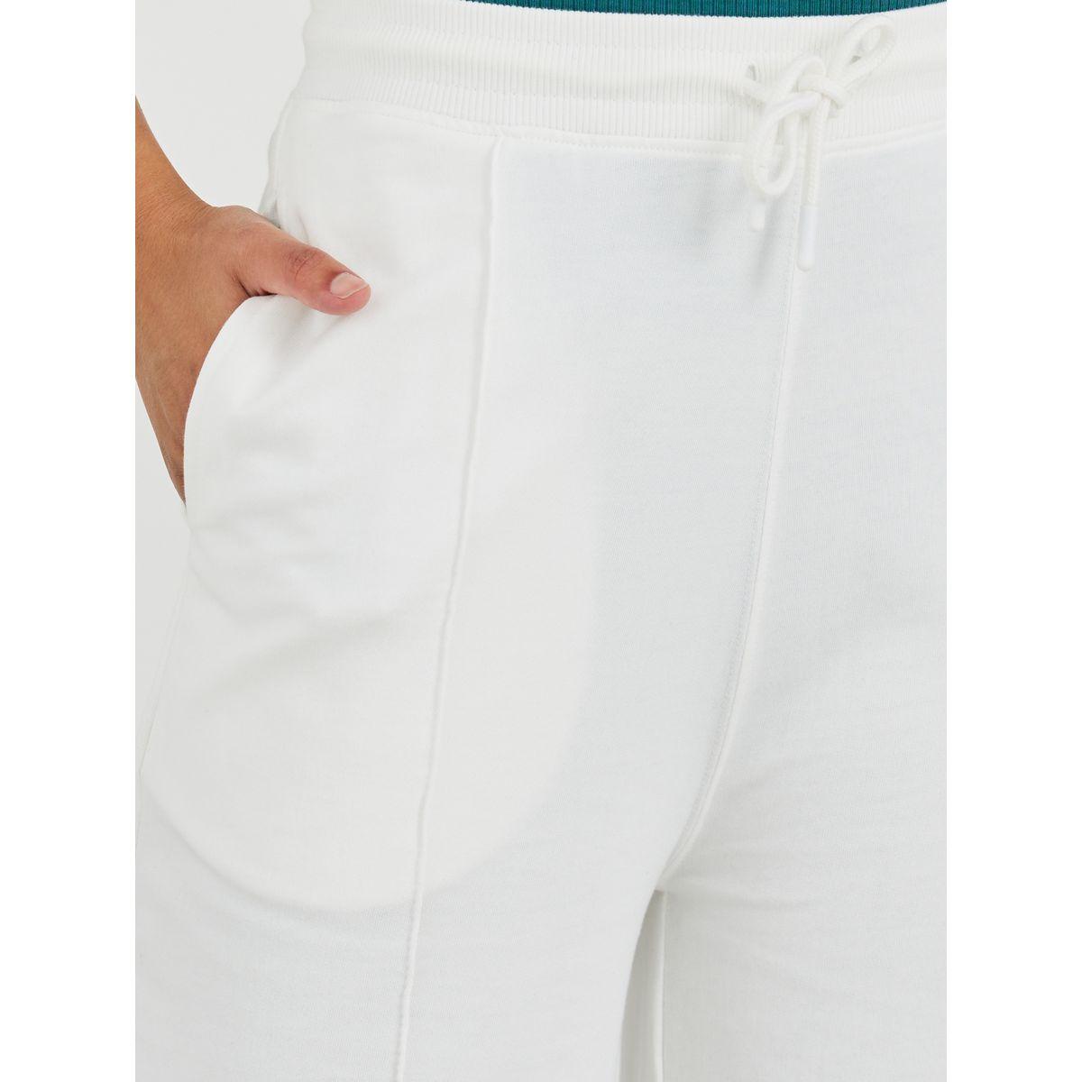 Styli Solid Pintuck Detail Straight Fit Joggers with Elasticated Waistband-women-clothing-bottoms-joggers-image-3