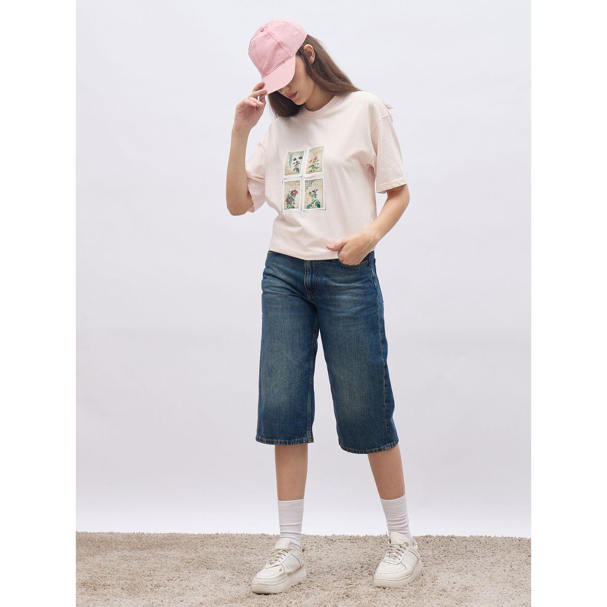تيشيرت فضفاض بتفاصيل مشطوفة-women-clothing-tshirts-image-1