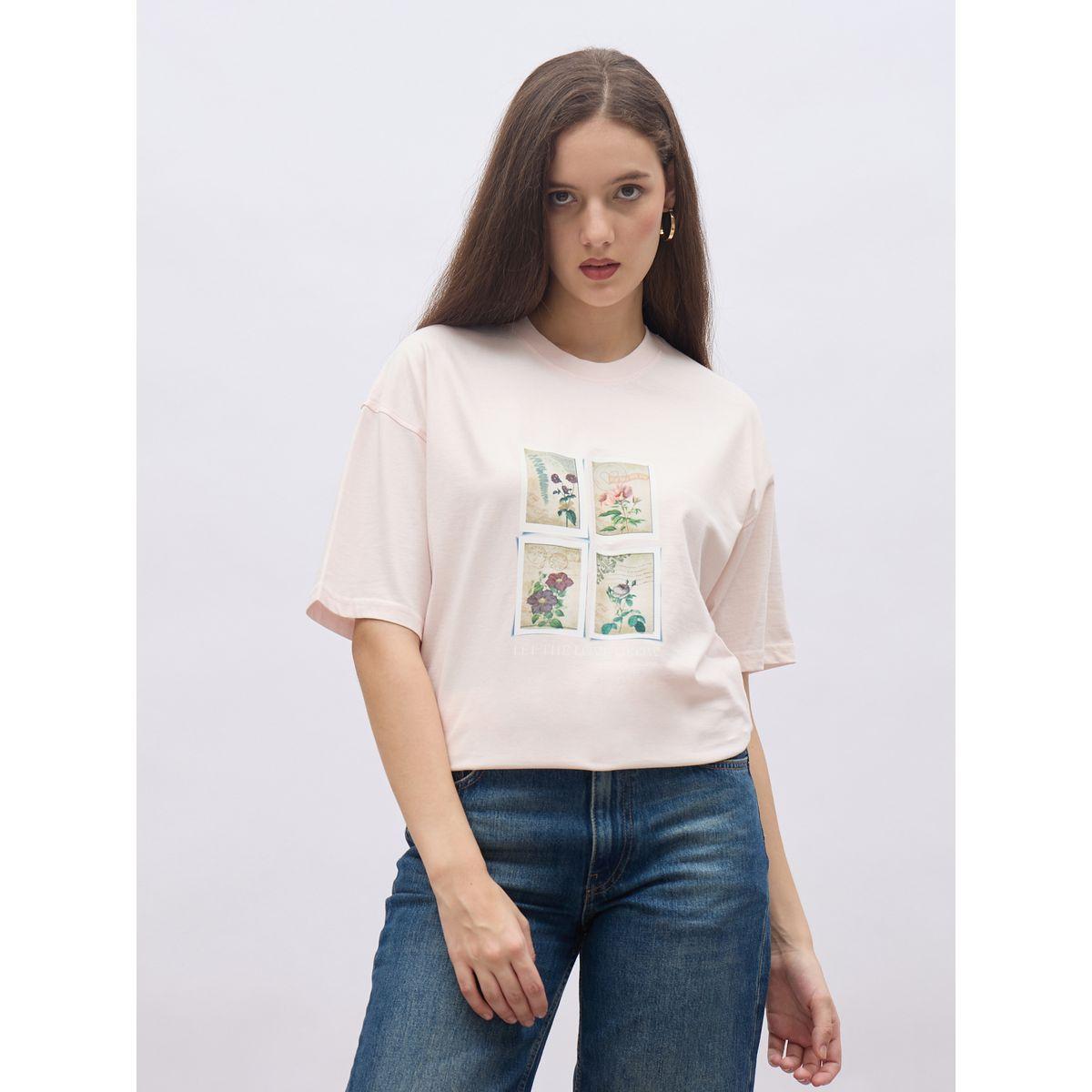 تيشيرت فضفاض بتفاصيل مشطوفة-women-clothing-tshirts-image-2