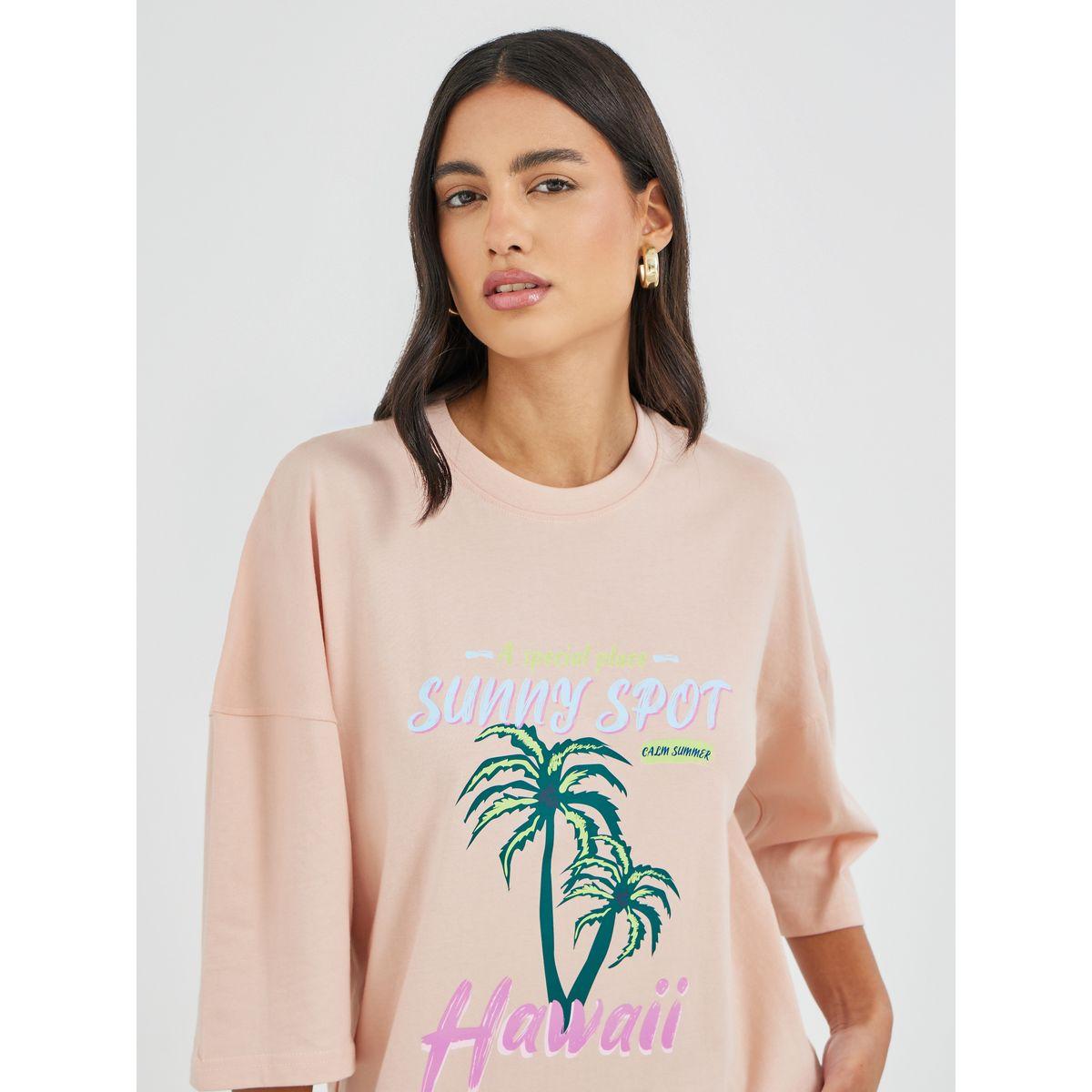 Styli Graphic Print Exaggerated Shoulder Oversized T-Shirt-women-clothing-tshirts-image-3
