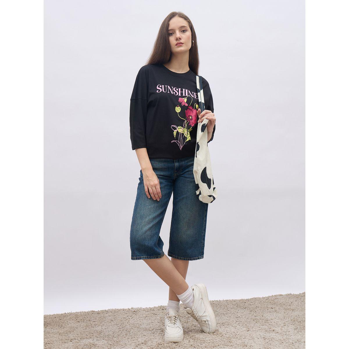 تيشيرت فضفاض مطبع بطبعة جرافيك-women-clothing-tshirts-image-1