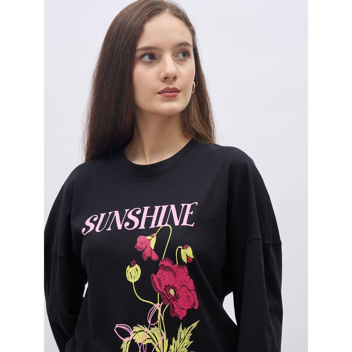 تيشيرت فضفاض مطبع بطبعة جرافيك-women-clothing-tshirts-image-4