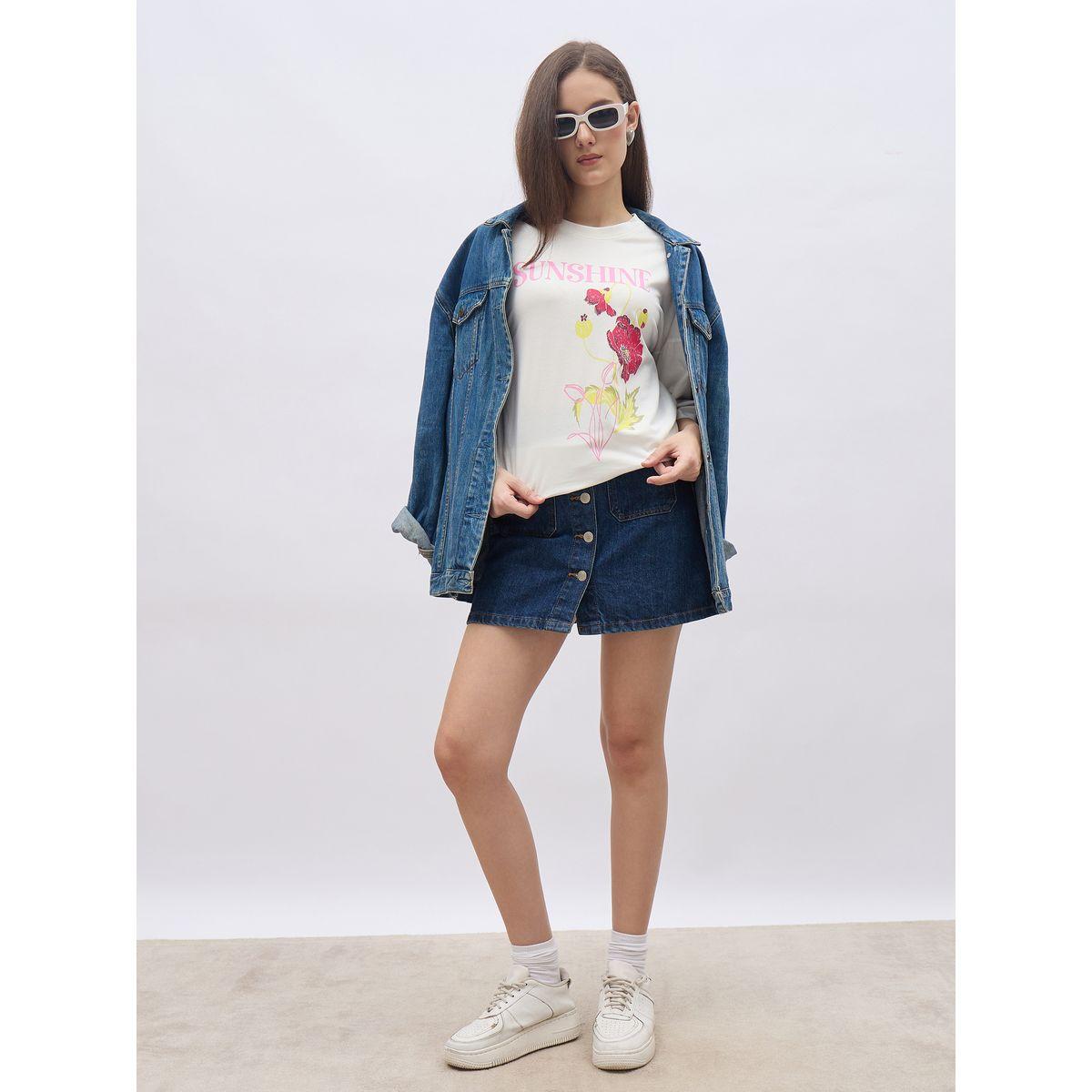 تيشيرت فضفاض مطبع بطبعة جرافيك-women-clothing-tshirts-image-1