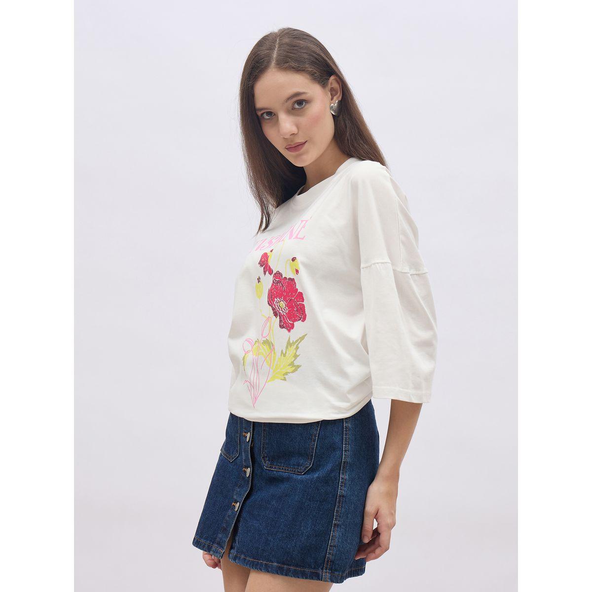 تيشيرت فضفاض مطبع بطبعة جرافيك-women-clothing-tshirts-image-3