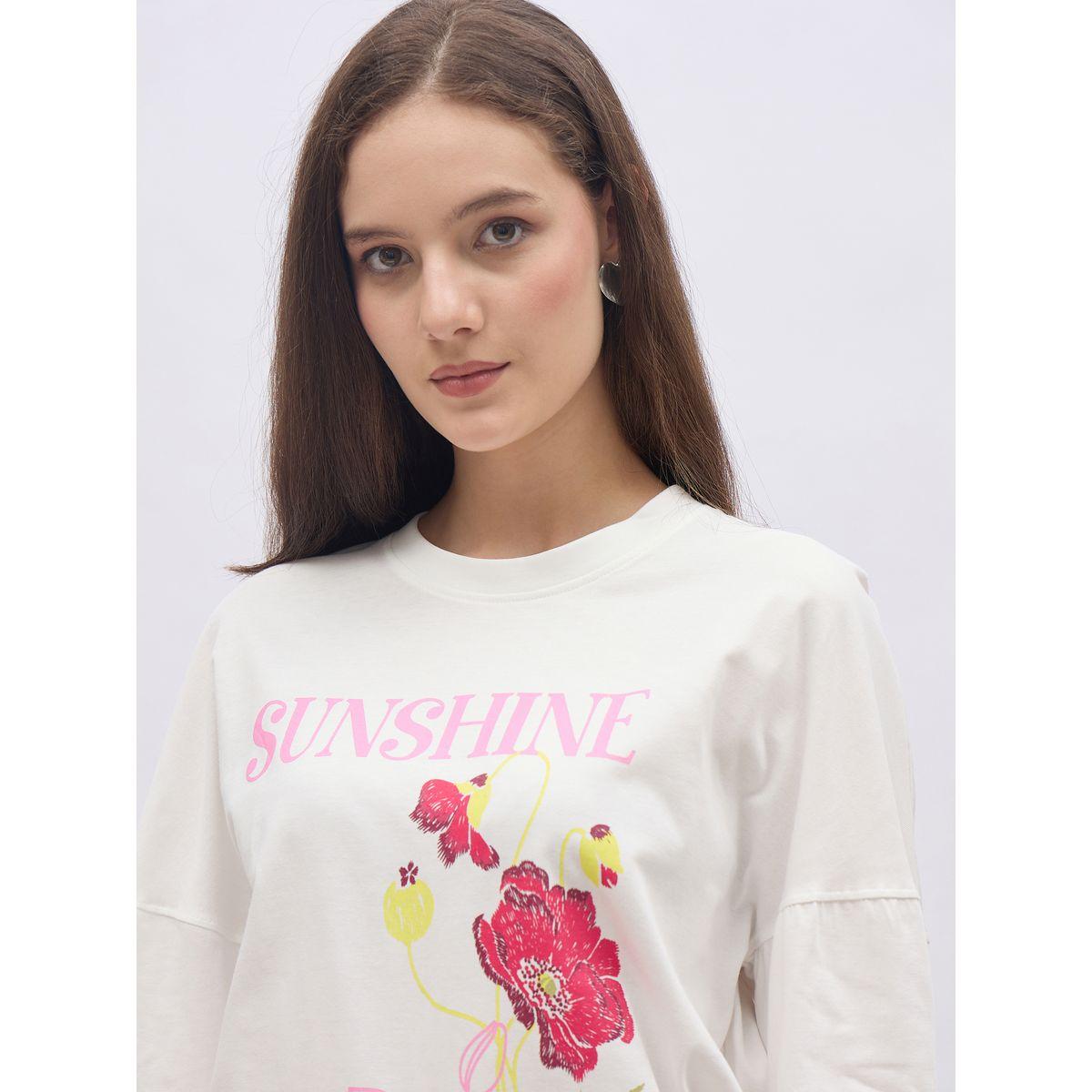 تيشيرت فضفاض مطبع بطبعة جرافيك-women-clothing-tshirts-image-4