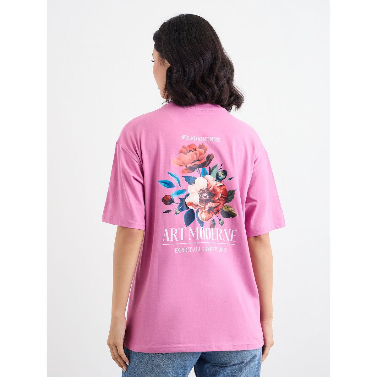 Styli Women Pink Graphic Print Oversized T-Shirt-women-clothing-tshirts-image-4