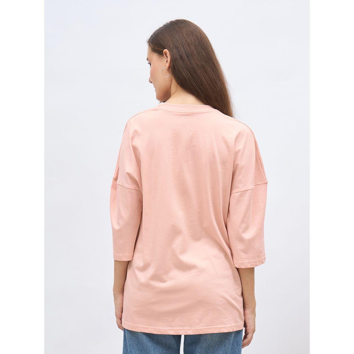 Styli Pink Graphic Print Oversized T-Shirt-women-clothing-tshirts-image-5