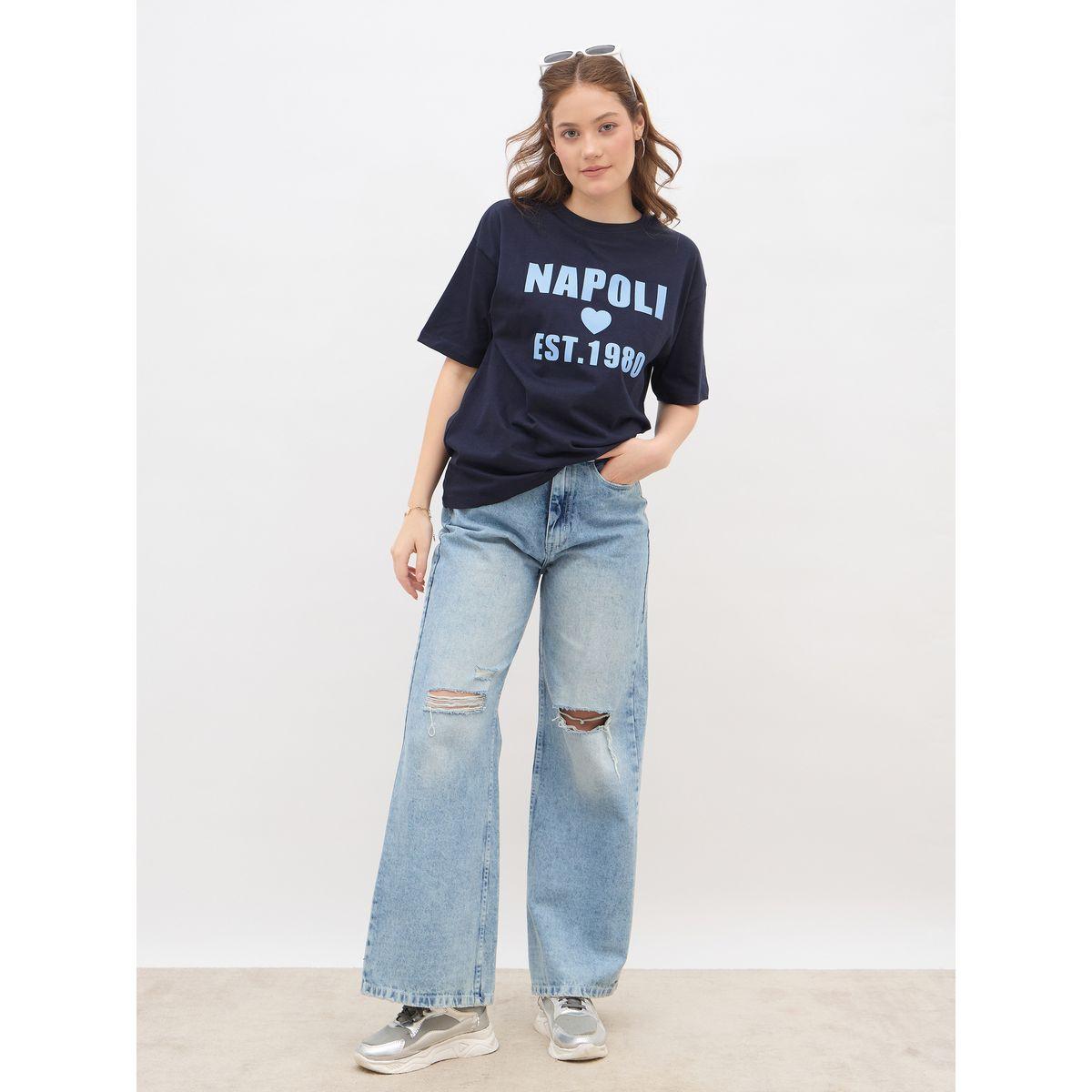 Styli Slogan Print Regular Fit T-Shirt-women-clothing-tshirts-image-1