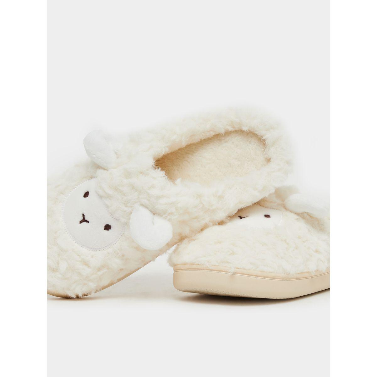 Styli Plush Faux Fur Round Toe Bedroom Slippers-women-shoes-bedroomslippers-image-4