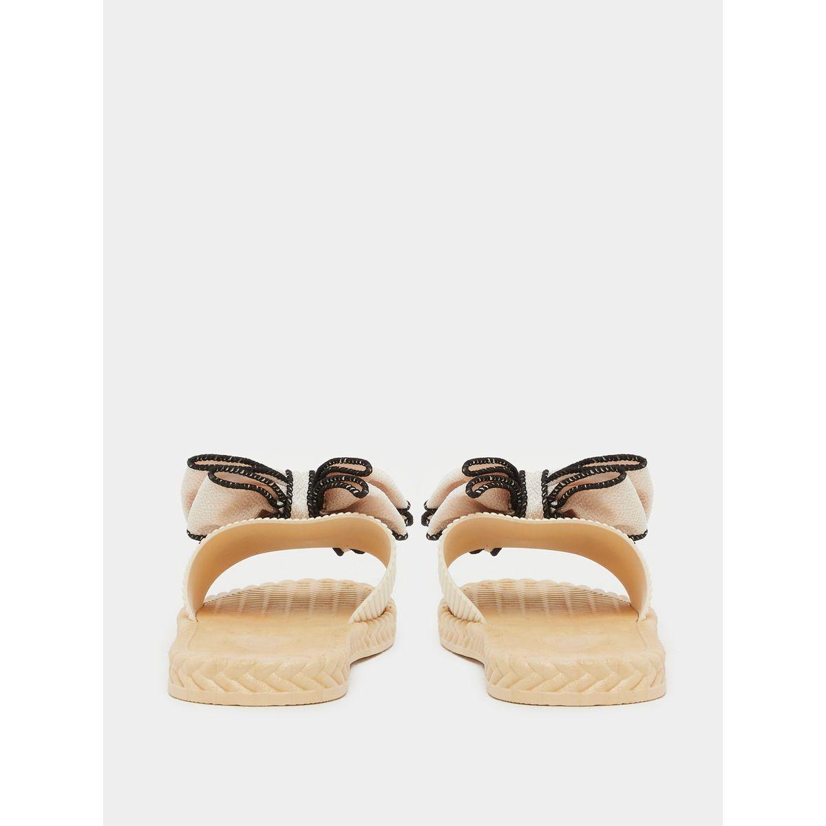 Styli Bow Detail Open Toe Slides-women-shoes-sandals-flats-image-4