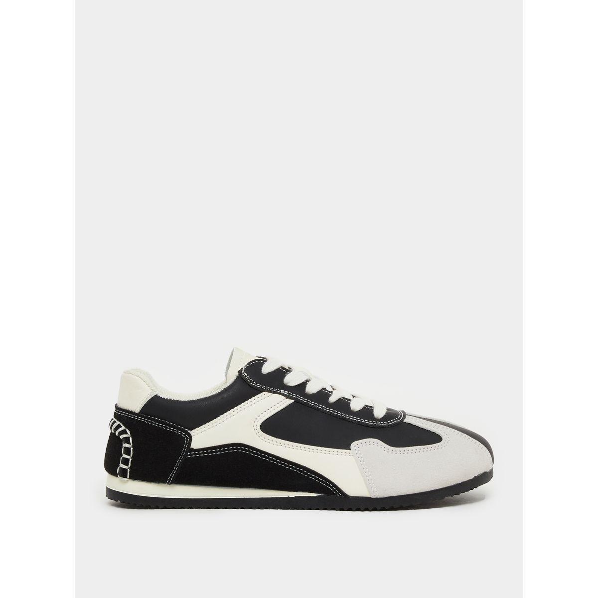 Styli Color Block Round Toe Lace-Up Sneakers-women-shoes-sneakers-image-2