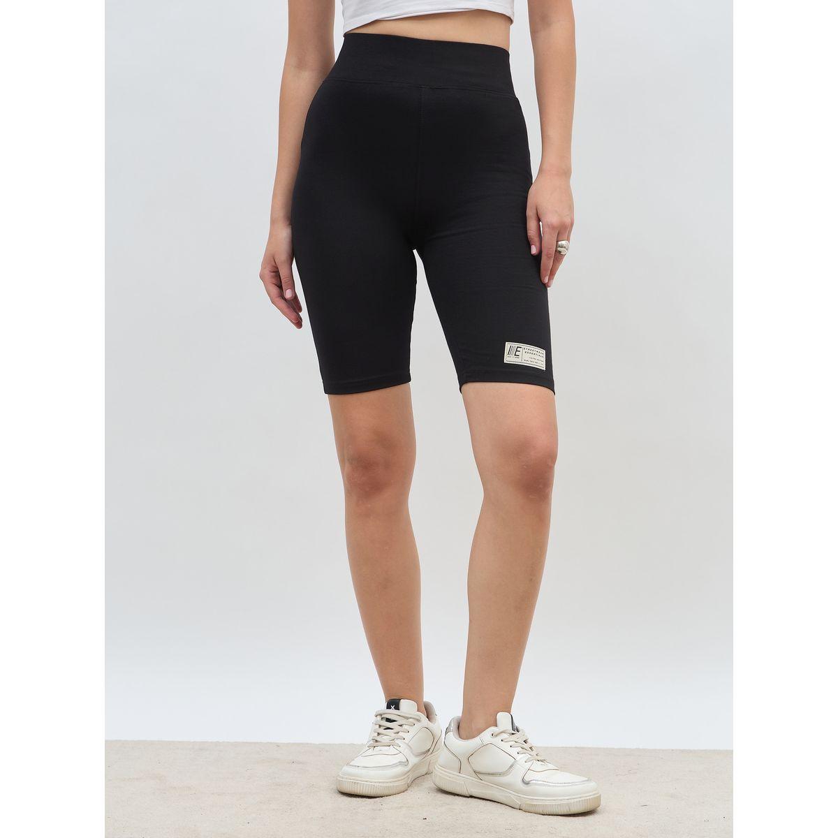 شورت ركوب الدراجات مزين بشارة-women-clothing-bottoms-shorts-image-2