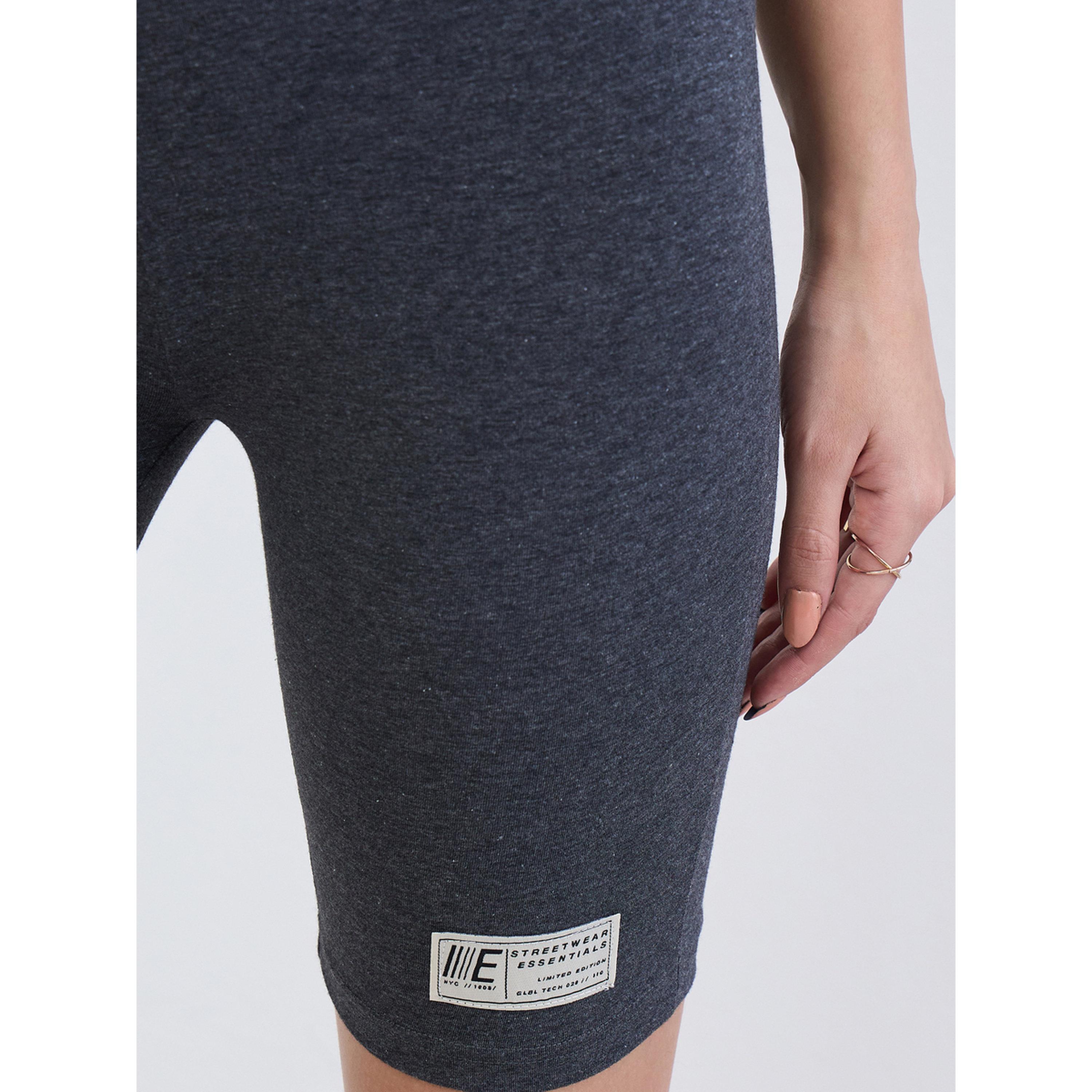 Styli Charcoal Cycling Shorts with Badge Detail-women-clothing-bottoms-shorts-image-6
