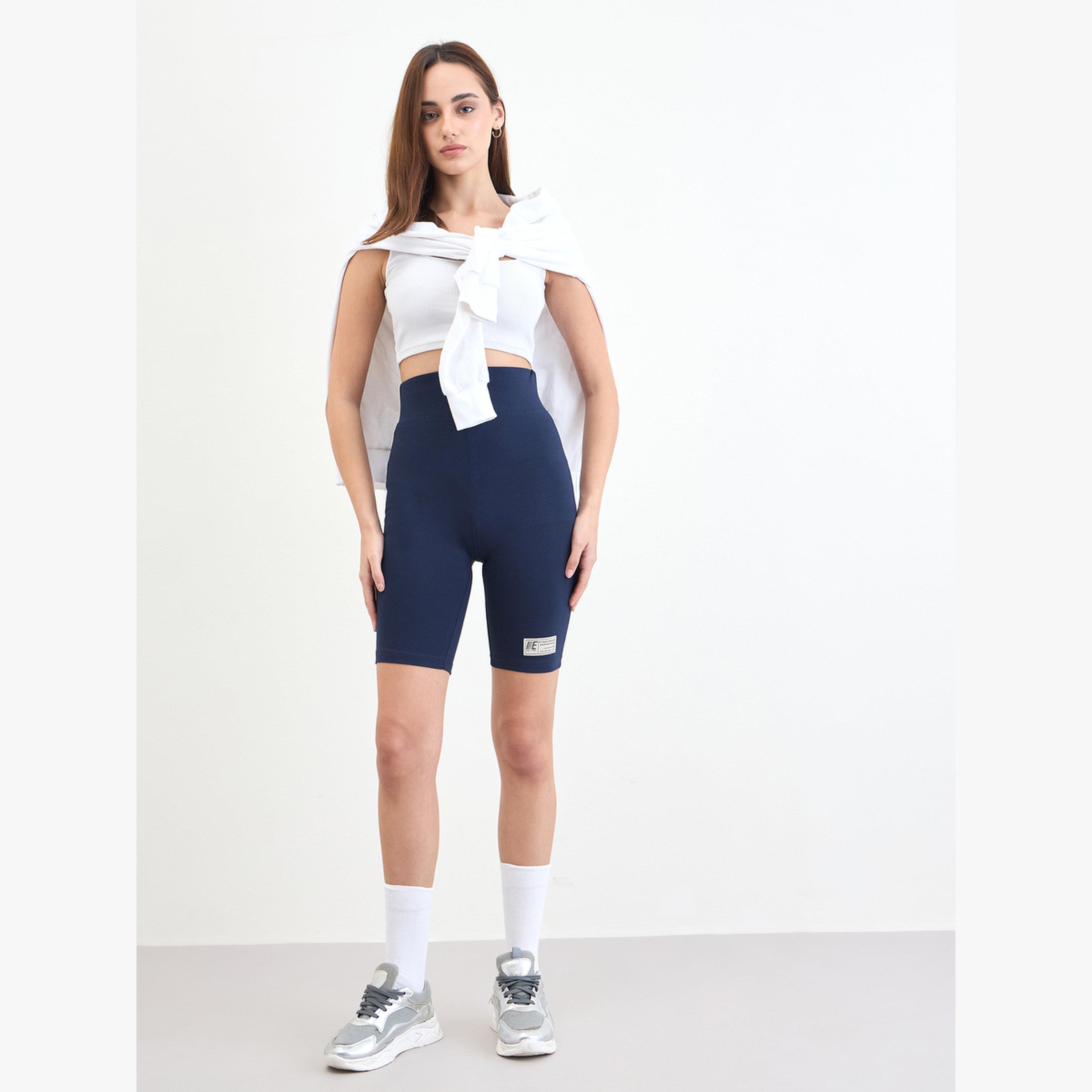 شورت ركوب دراجات بتفاصيل شارة-women-clothing-bottoms-shorts-image-3