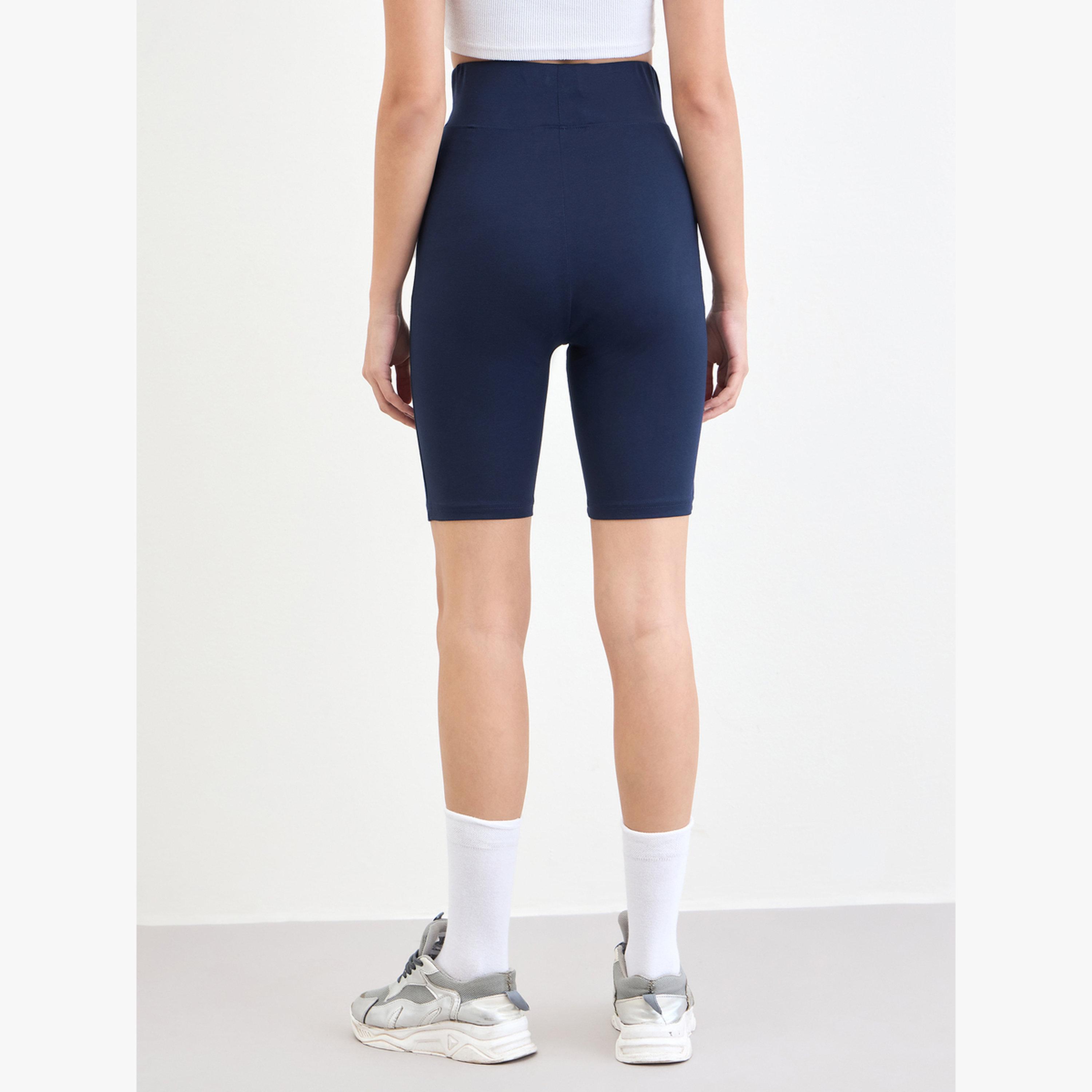 شورت ركوب دراجات بتفاصيل شارة-women-clothing-bottoms-shorts-image-4