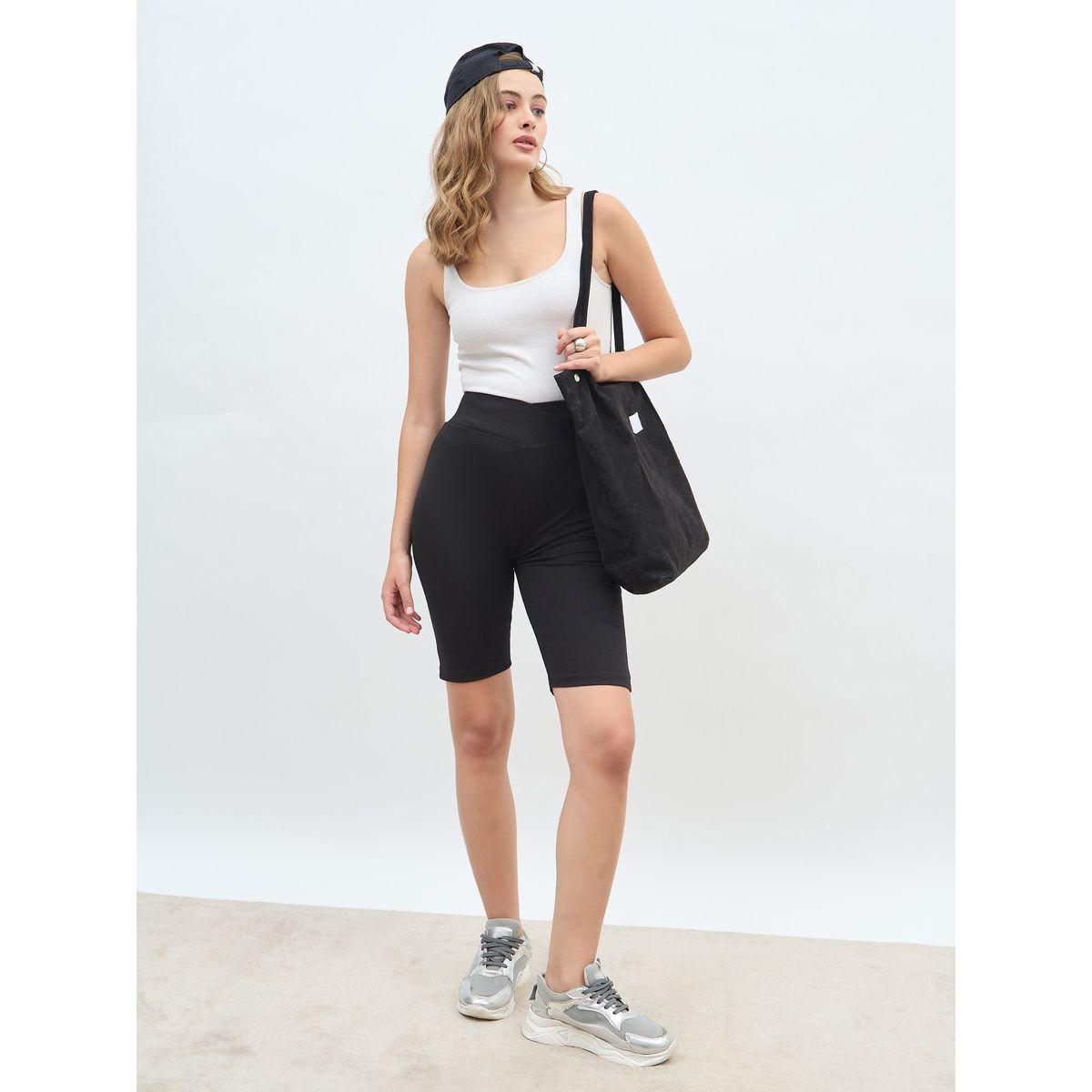 شورت ركوب الدراجات بخصر كروس-women-clothing-bottoms-shorts-image-1