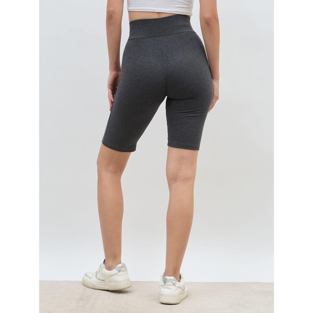 شورت سادة لركوب الدراجات مع خصر بنمط كروس-women-clothing-bottoms-shorts-image-5