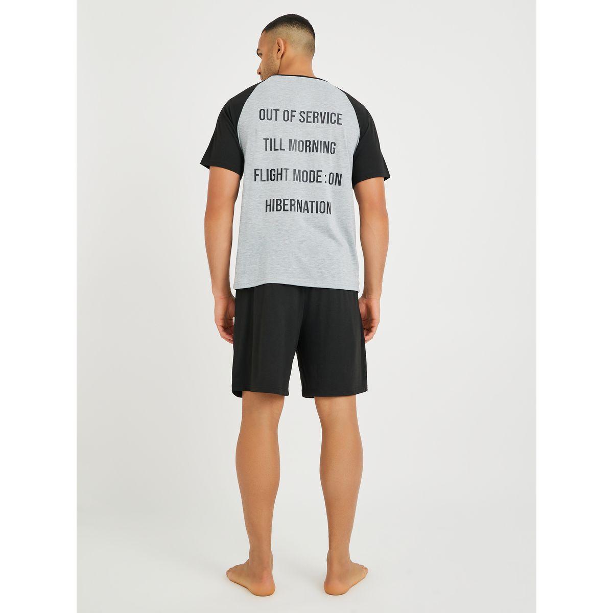 Styli Slogan Back Print Raglan Sleeves T-Shirt and Shorts Set-men-clothing-nightwear-sets-image-6