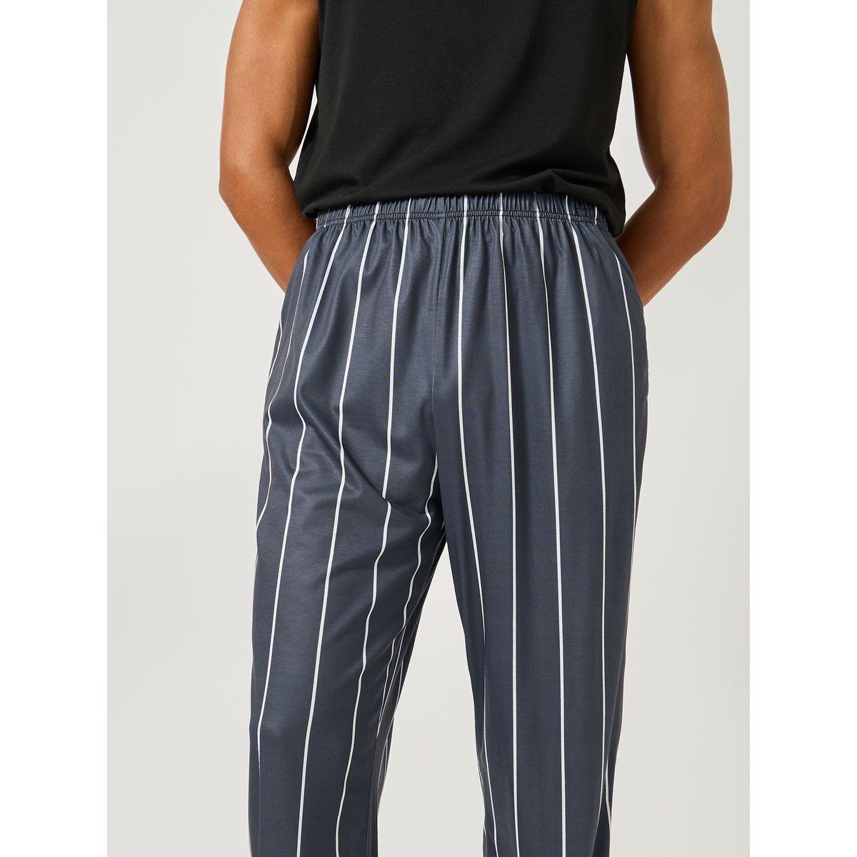 Styli Solid Tank T-Shirt and Striped Pyjama Set-men-clothing-nightwear-sets-image-4