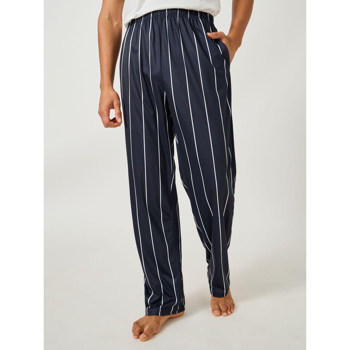 Styli Solid Tank T-Shirt and Striped Pyjama Set-men-clothing-nightwear-sets-image-4