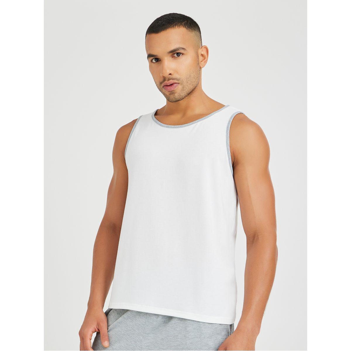 Styli Solid Regular Fit Tank and Shorts Co-Ords-men-clothing-nightwear-sets-image-2