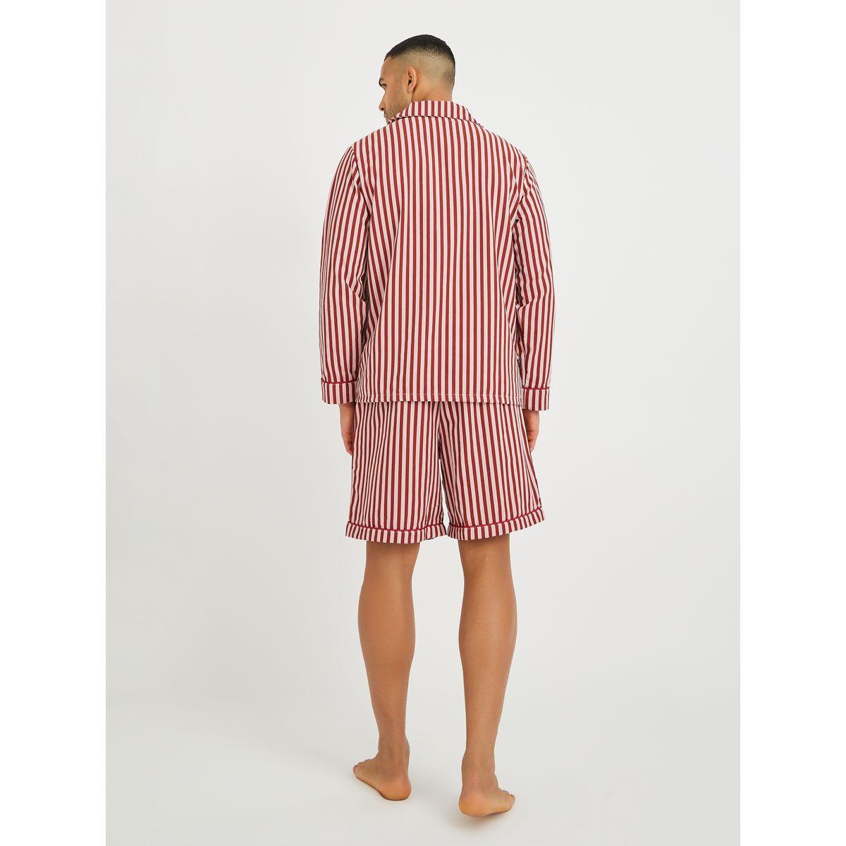 Styli Striped Long Sleeve Shirt and Shorts Pyjama Set-men-clothing-nightwear-sets-image-5