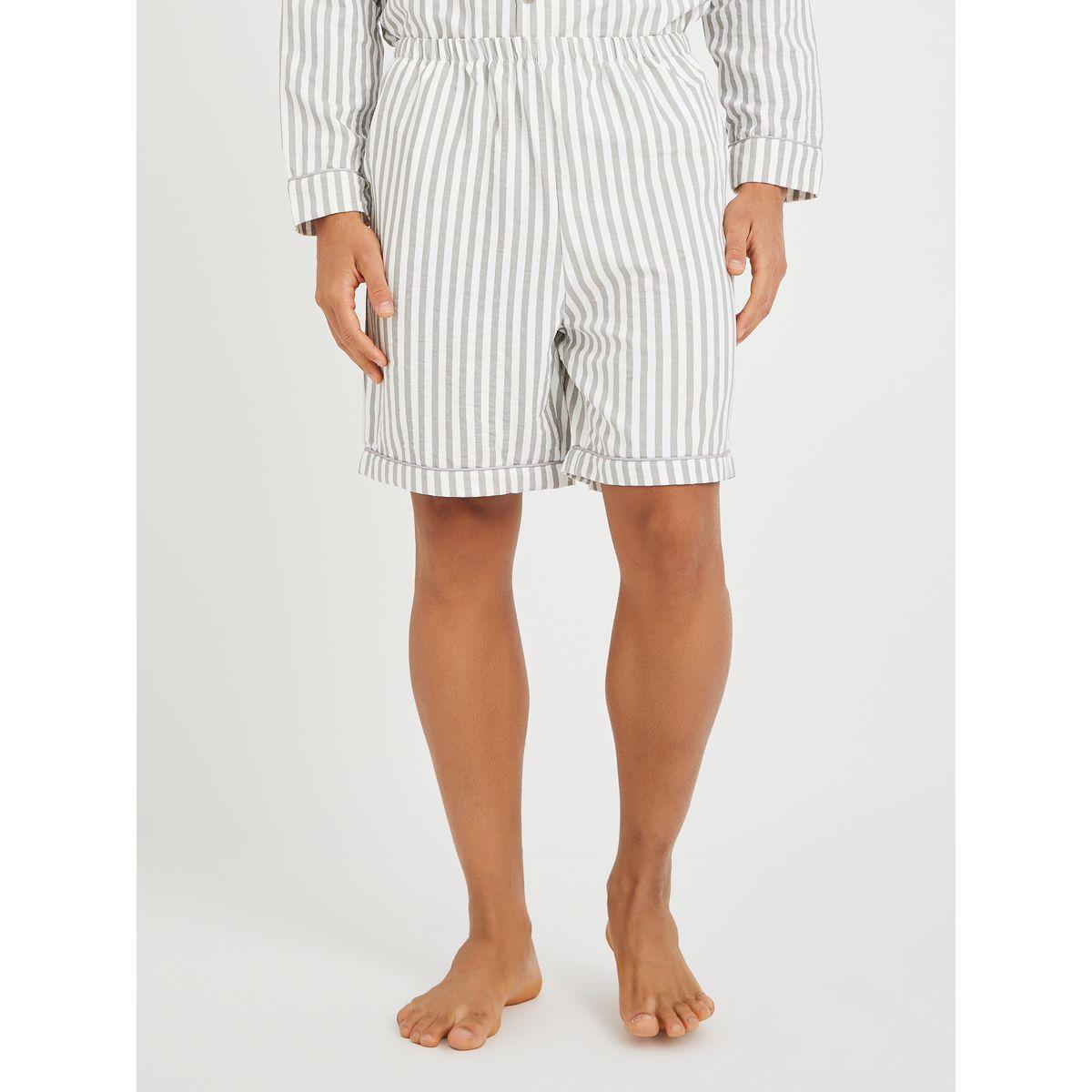 Styli Striped Long Sleeve Shirt and Shorts Pyjama Set-men-clothing-nightwear-sets-image-4