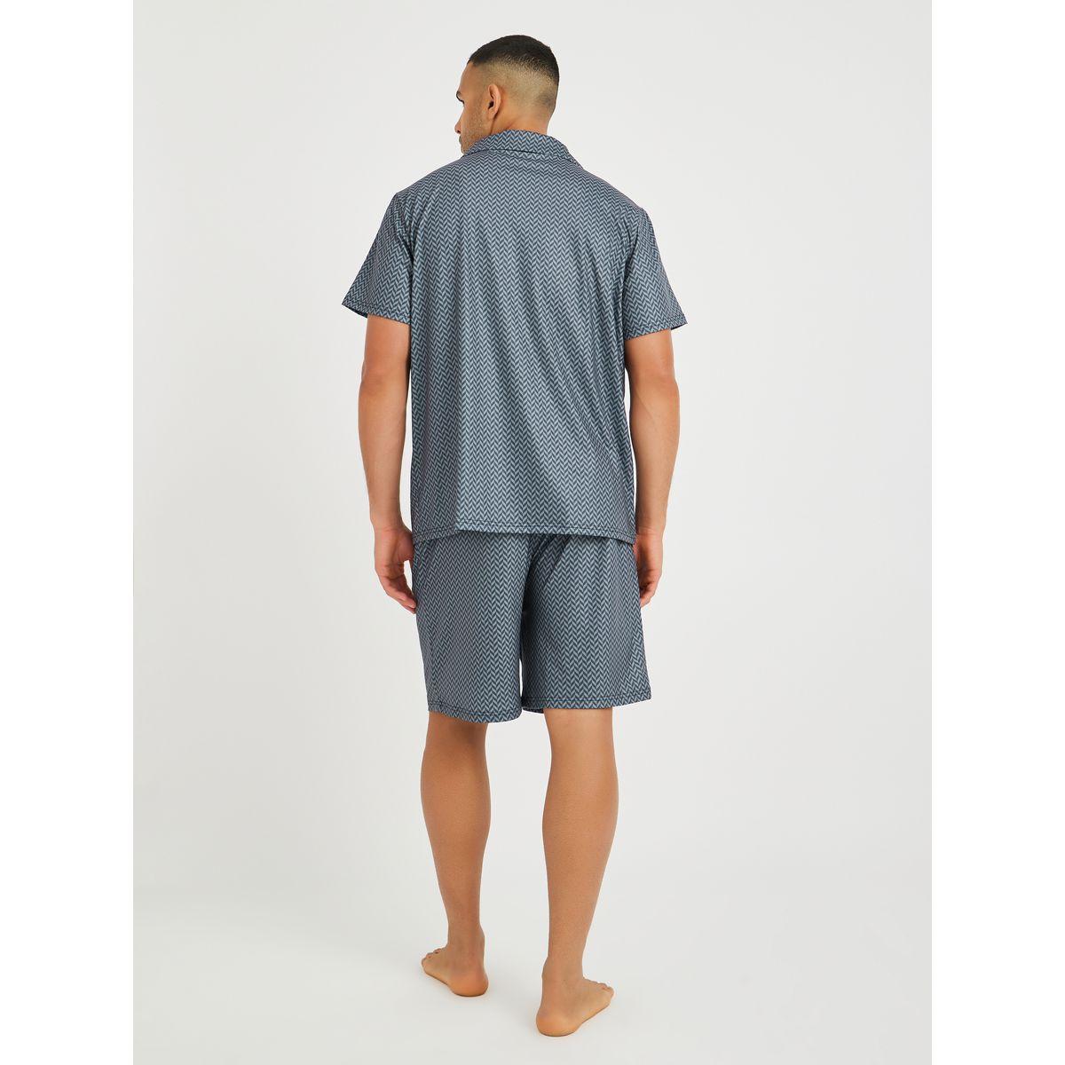 Styli Printed Short Sleeve Shirt and Shorts Pyjama Set-men-clothing-nightwear-sets-image-5