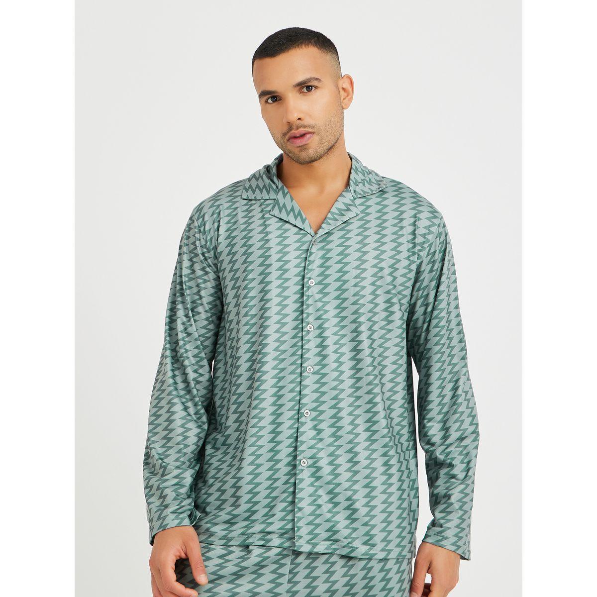 طقم بيجاما من بنطال وقميص بأكمام طويلة-men-clothing-nightwear-sets-image-2