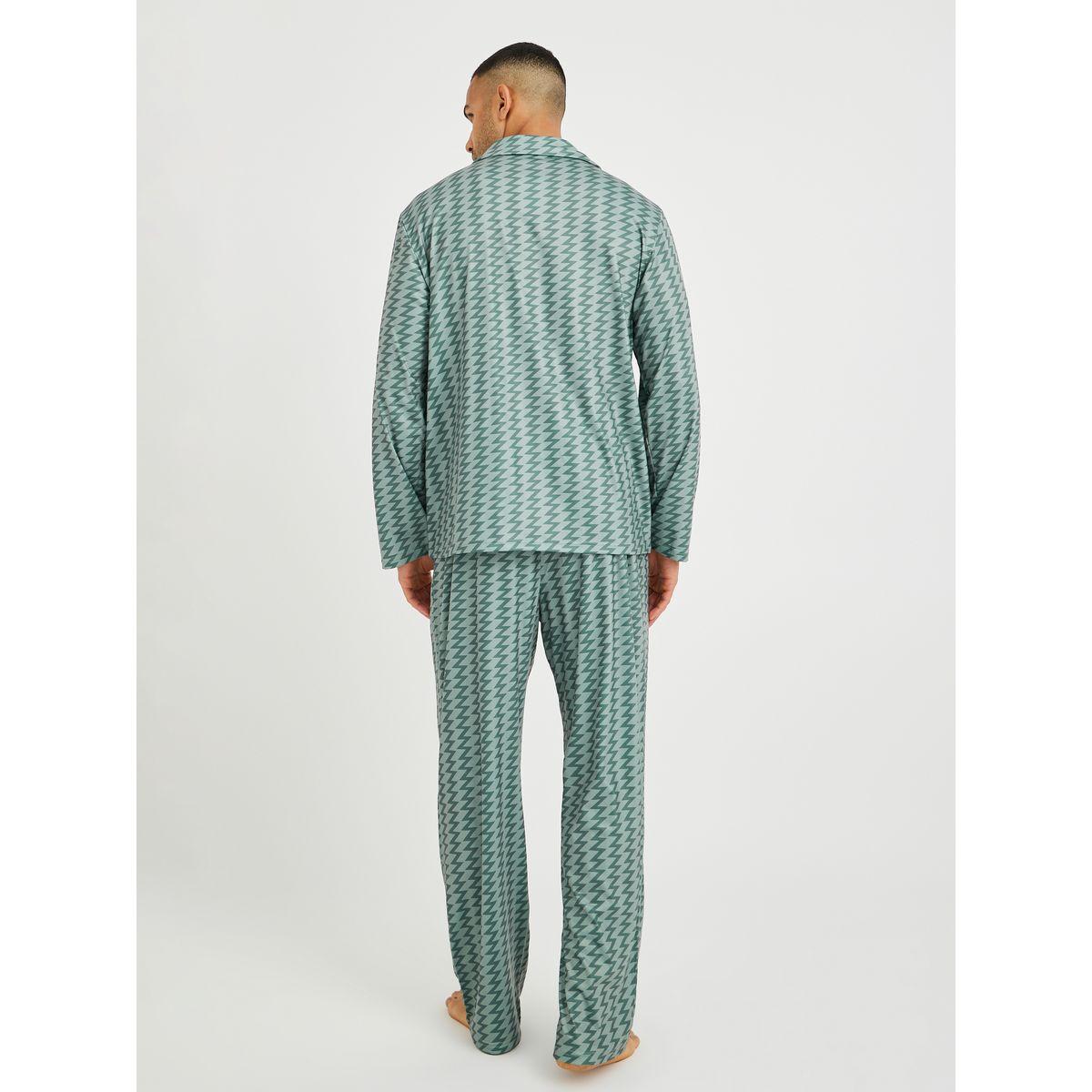 Styli Chevron Printed Long Sleeve Shirt and Pyjama Set-men-clothing-nightwear-sets-image-5