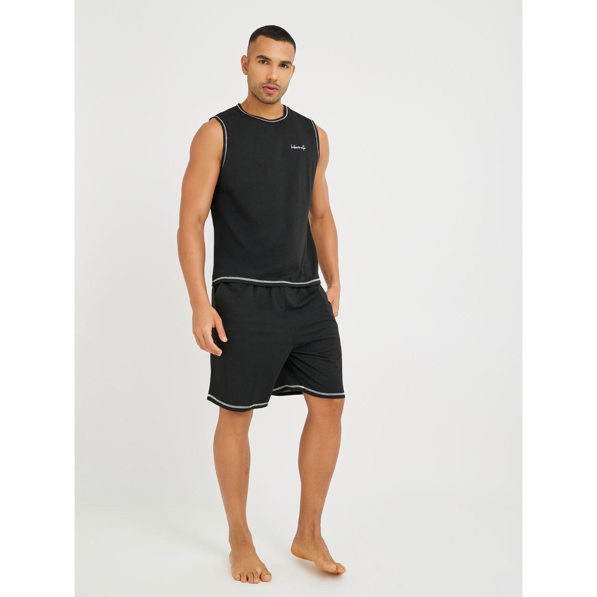 Styli Minimal Print Tank Top and Shorts Set-men-clothing-nightwear-sets-image-1
