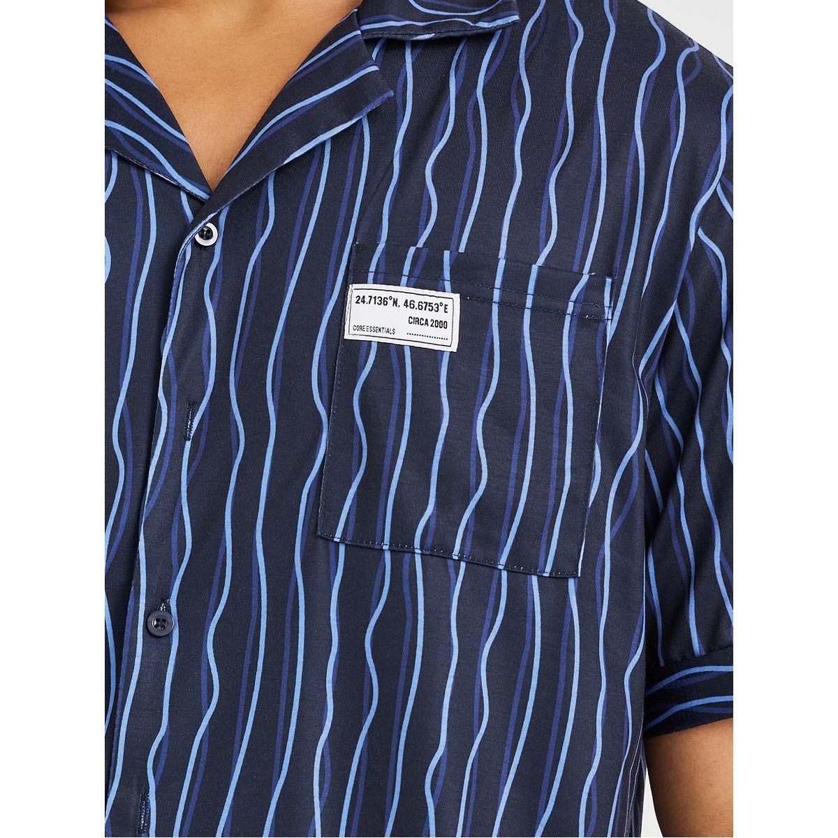 Styli Printed Short Sleeve Shirt and Shorts Pyjama Set-men-clothing-nightwear-sets-image-3