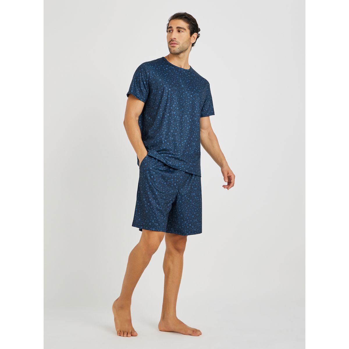 Styli All-Over Printed T-Shirt and Shorts Pyjama Set-men-clothing-nightwear-sets-image-1