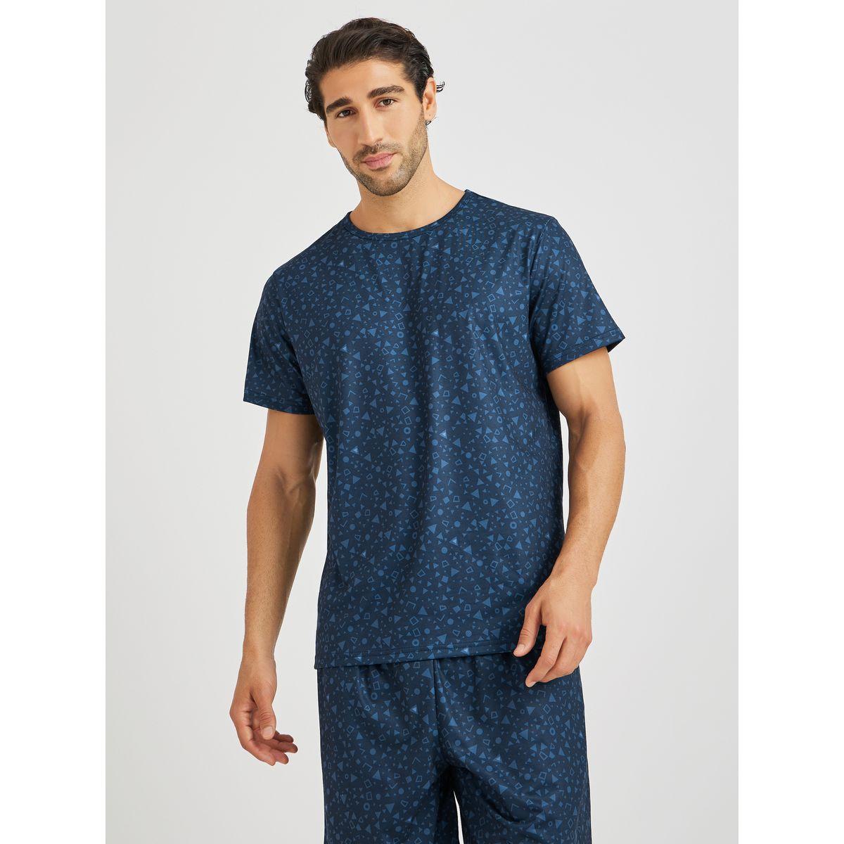 Styli All-Over Printed T-Shirt and Shorts Pyjama Set-men-clothing-nightwear-sets-image-2
