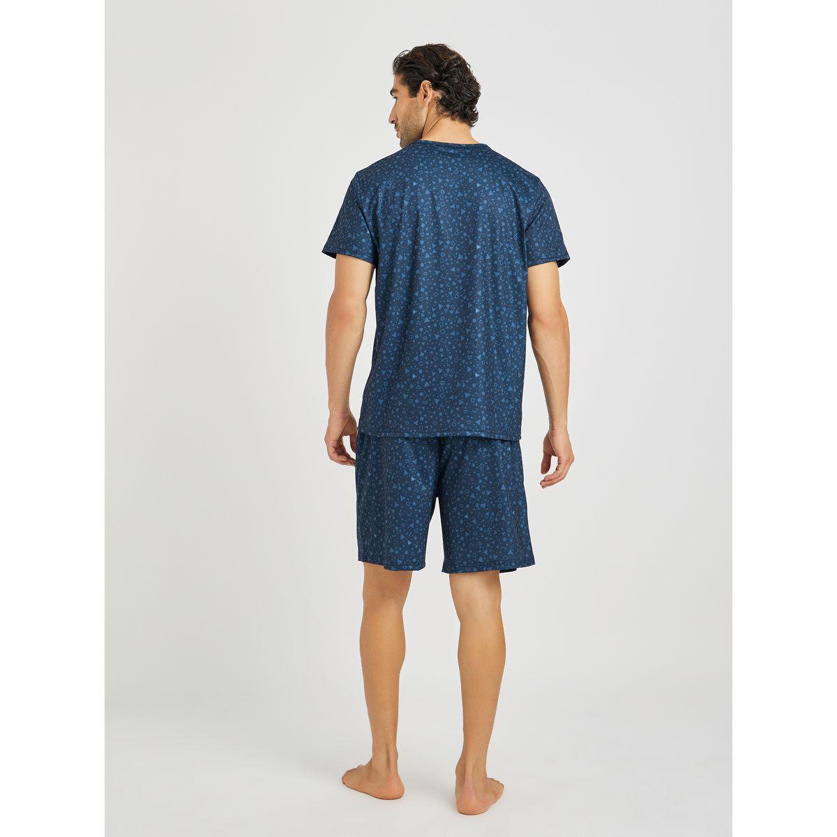 Styli All-Over Printed T-Shirt and Shorts Pyjama Set-men-clothing-nightwear-sets-image-5