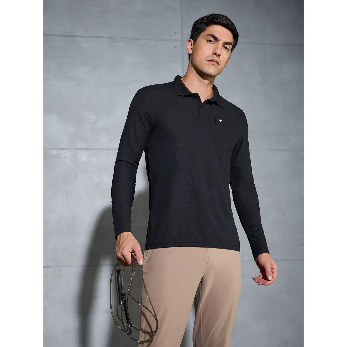 Technosport Solid Long Sleeve Polo T-Shirt with Pocket-men-clothing-sportswearandactivewear-tshirtsandpolos-image-1