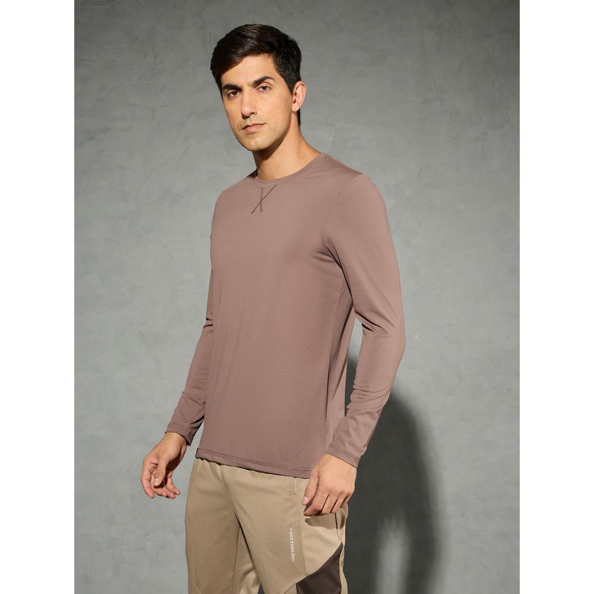 تيشيرت سادة بياقة دائرية وأكمام طويلة-men-clothing-sportswearandactivewear-tshirtsandpolos-image-2
