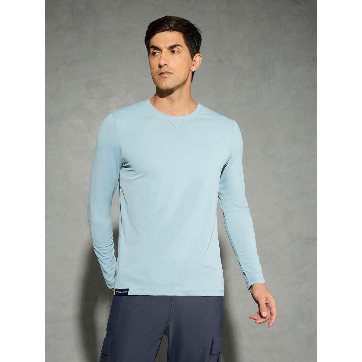 تيشيرت سادة بياقة دائرية وأكمام طويلة-men-clothing-sportswearandactivewear-tshirtsandpolos-image-1
