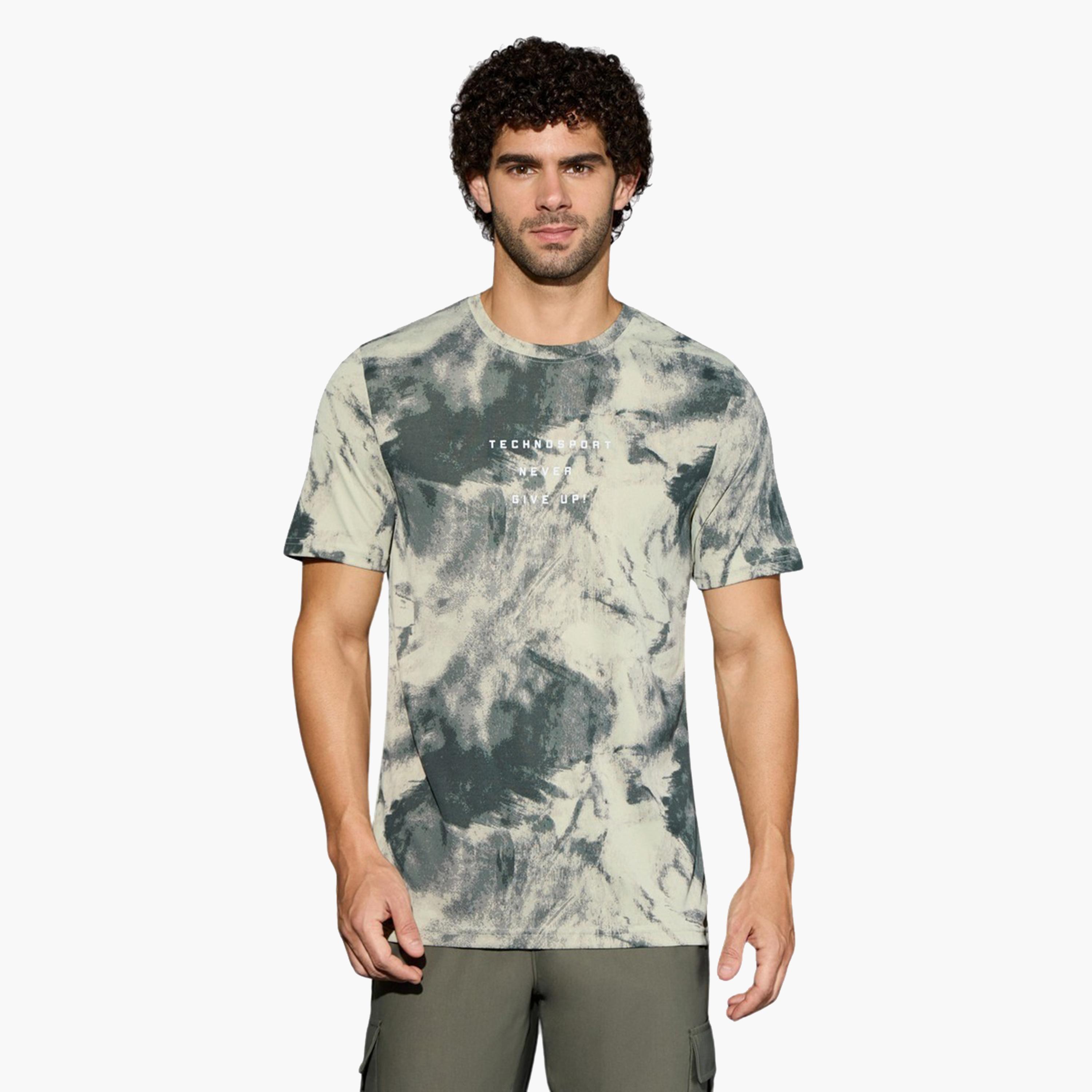 تكنوسبورت × ستايلي - تي شيرت رجالي جيشي بقصّة عادية ورقبة دائرية-men-clothing-sportswearandactivewear-tshirtsandpolos-image-1