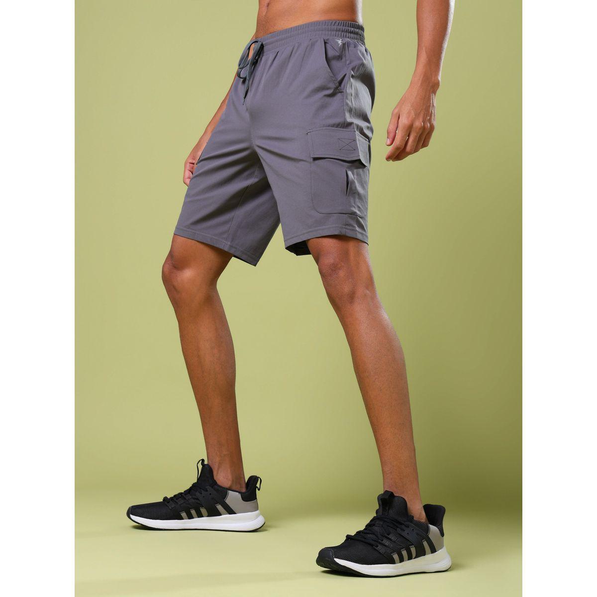 Technosport Men Solid Slim Fit Shorts with TS FLEXI-sports-men-clothing-bottoms-shorts-image-2