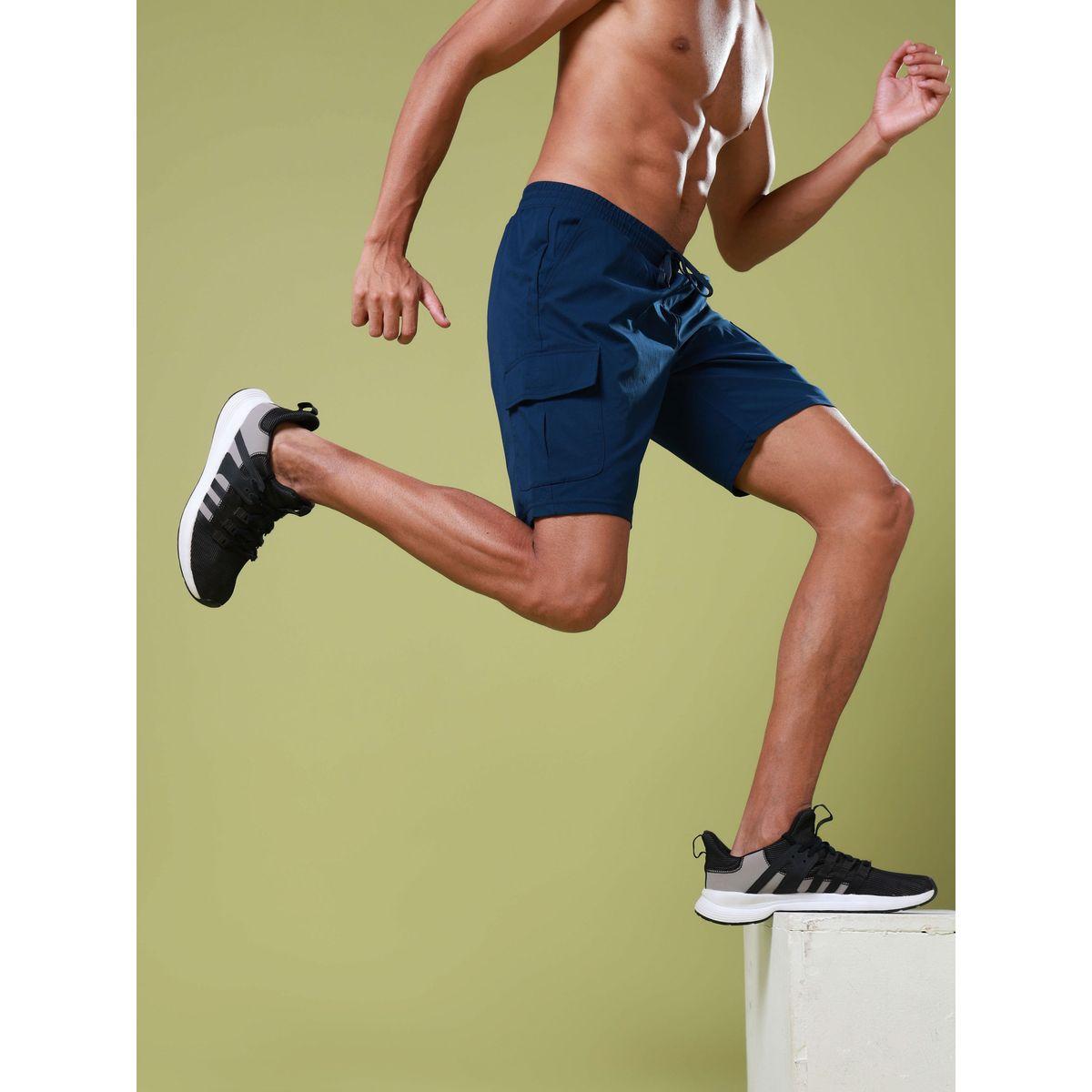 Technosport Men Solid Slim Fit Shorts with TS Flexi-sports-men-clothing-bottoms-shorts-image-1