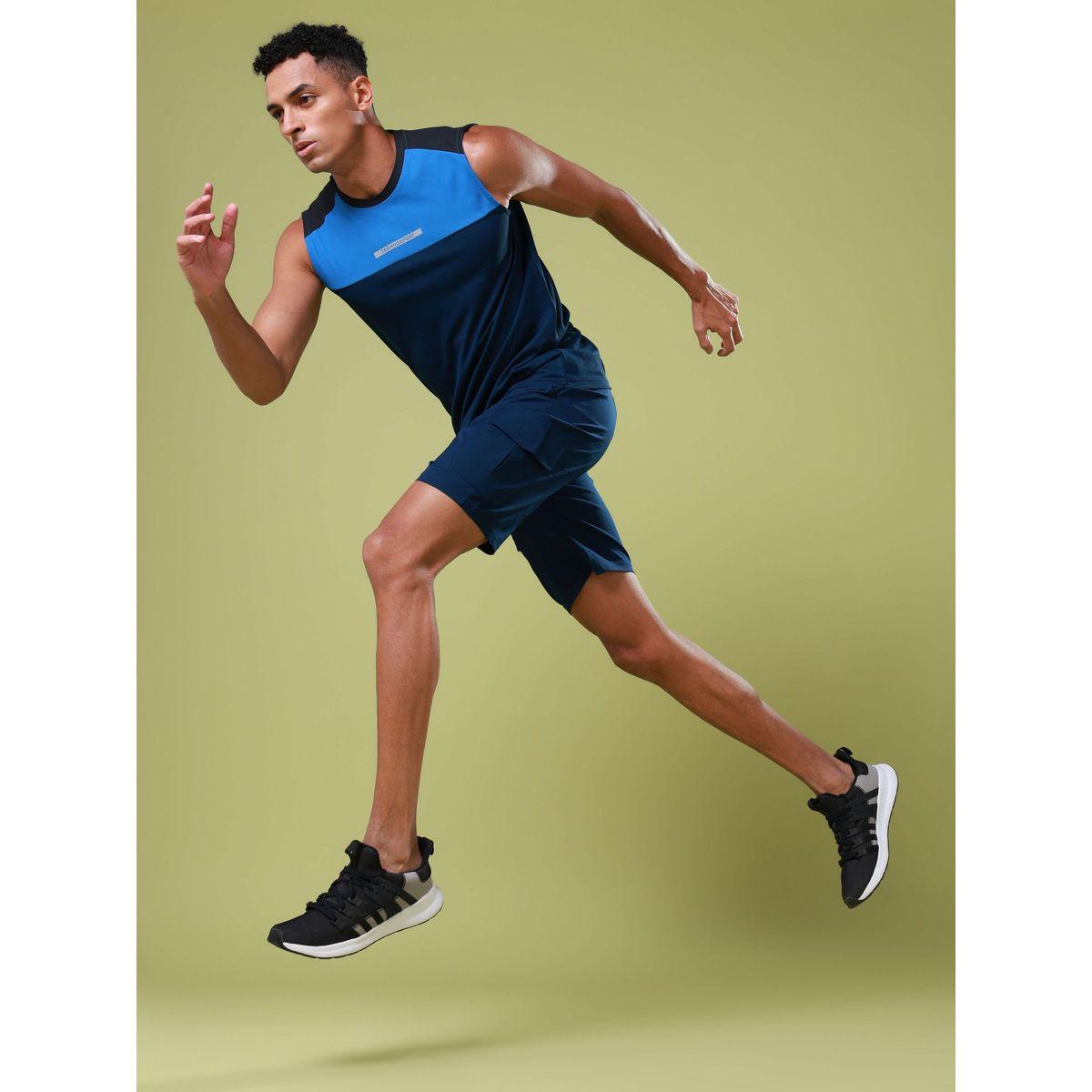 Technosport Men Solid Slim Fit Shorts with TS Flexi-sports-men-clothing-bottoms-shorts-image-2