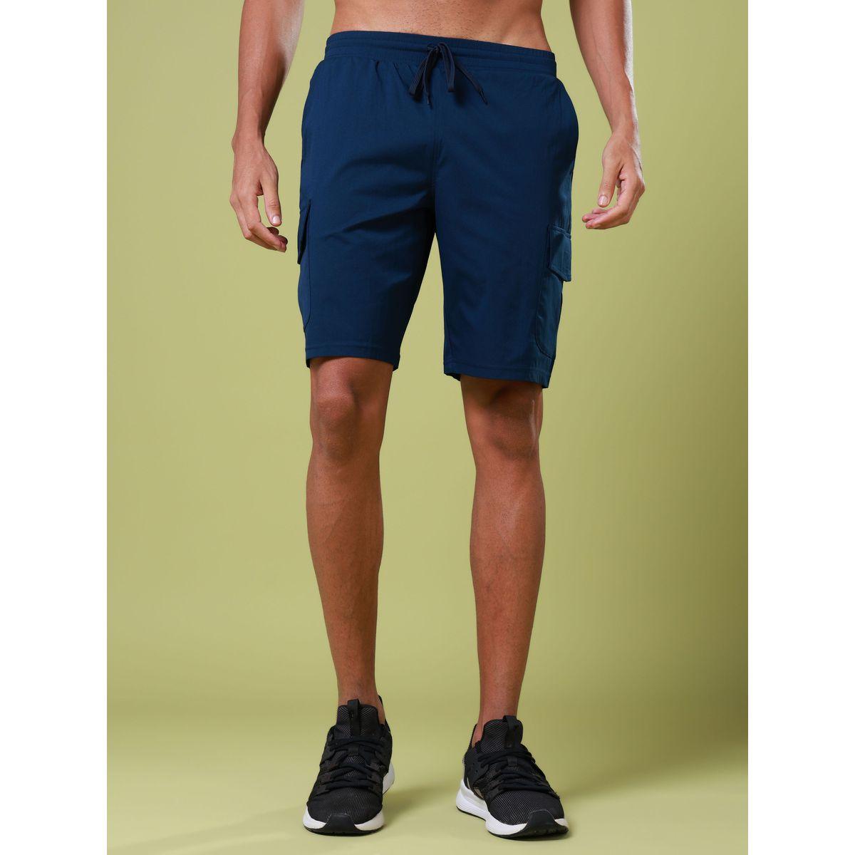 Technosport Men Solid Slim Fit Shorts with TS Flexi-sports-men-clothing-bottoms-shorts-image-3