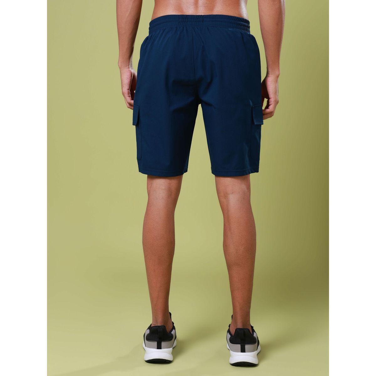Technosport Men Solid Slim Fit Shorts with TS Flexi-sports-men-clothing-bottoms-shorts-image-4
