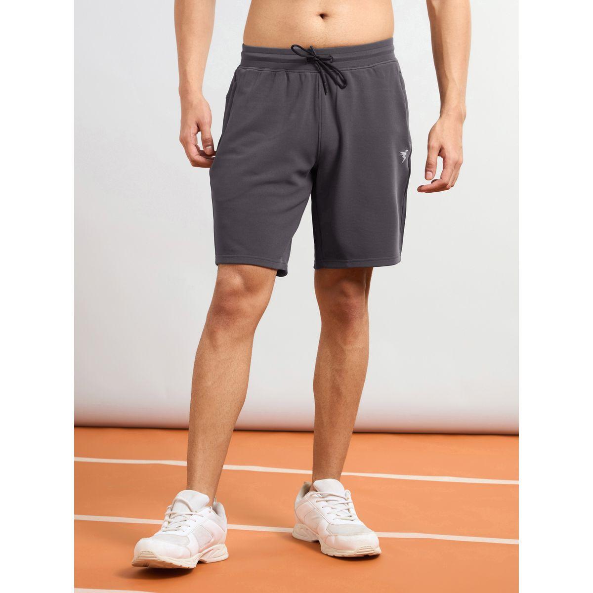 شورت رياضي سادة بقصة سليم فت وأربطة-men-clothing-sportswearandactivewear-bottoms-shorts-image-3